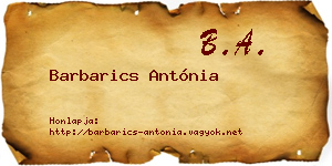Barbarics Antónia névjegykártya